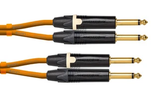 Cordial CEON DJ - 2x Jack Mono 6.35mm >> 2x Jack Mono 6.35mm - Naranja - 3 metros 